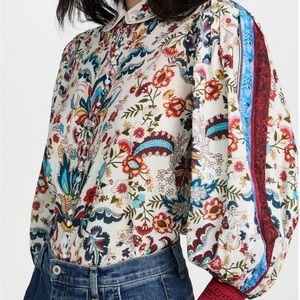 Alice + Olivia April Embroidered Floral Blouse